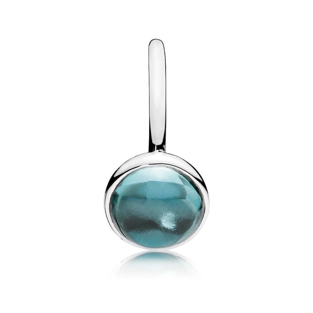 PANDORA Poetic Droplet Ring, Aqua Blue Crystal 190982NAB2