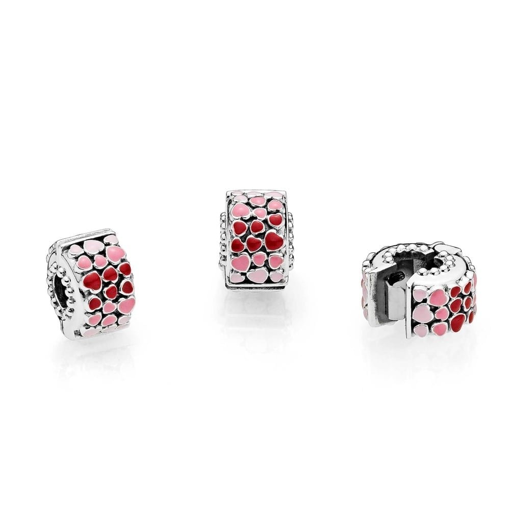 PANDORA Red & Pink Hearts Charm 796594ENMX 1