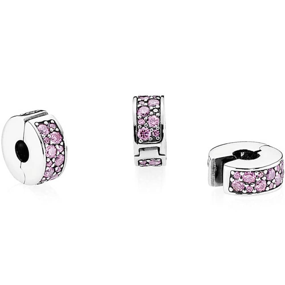PANDORA Shining Elegance Clip, Pink CZ 791817PCZ