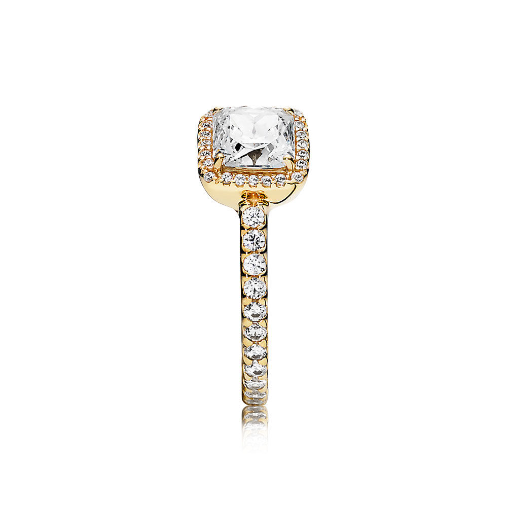 PANDORA Timeless Elegance Ring 14K Gold & Clear CZ 150188CZ 2