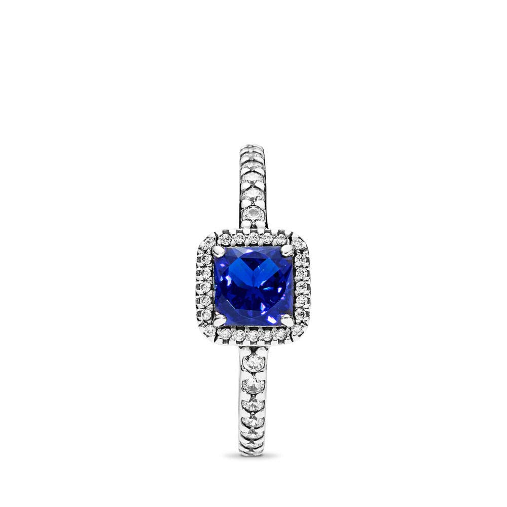 PANDORA Timeless Elegance Ring True Blue Clear Cubic Zirconia 190947NBT 1