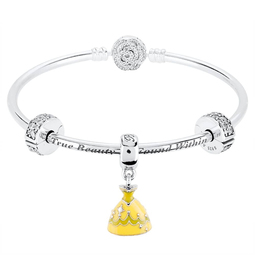 Pandora Disney, Belle's Dress Dangle Charm, Mixed Enamel 791576enmx 1