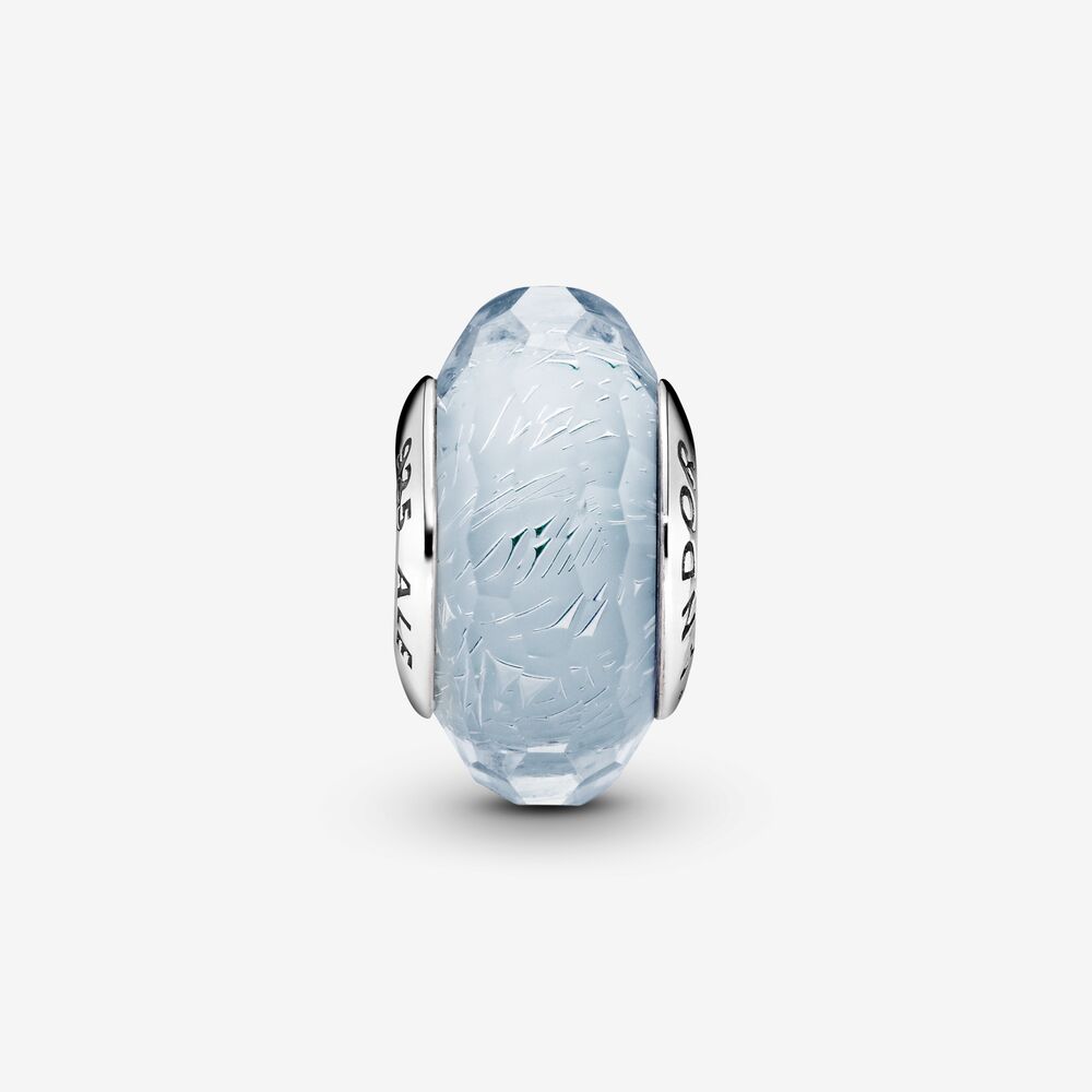 Pandora Faceted Frosty Mint Murano Glass Charm 791656 1