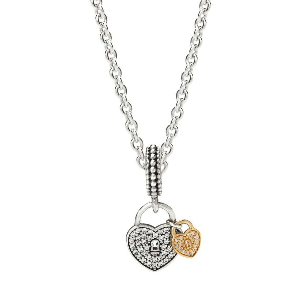 Pandora Pavé Heart Padlocks Dangle Charm 791807CZ 1
